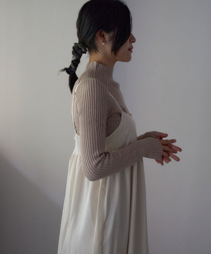 ワッシャーサテンギャザーキャミワンピース