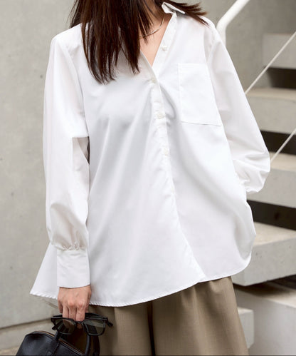 ポケット付きビッグシャツ　