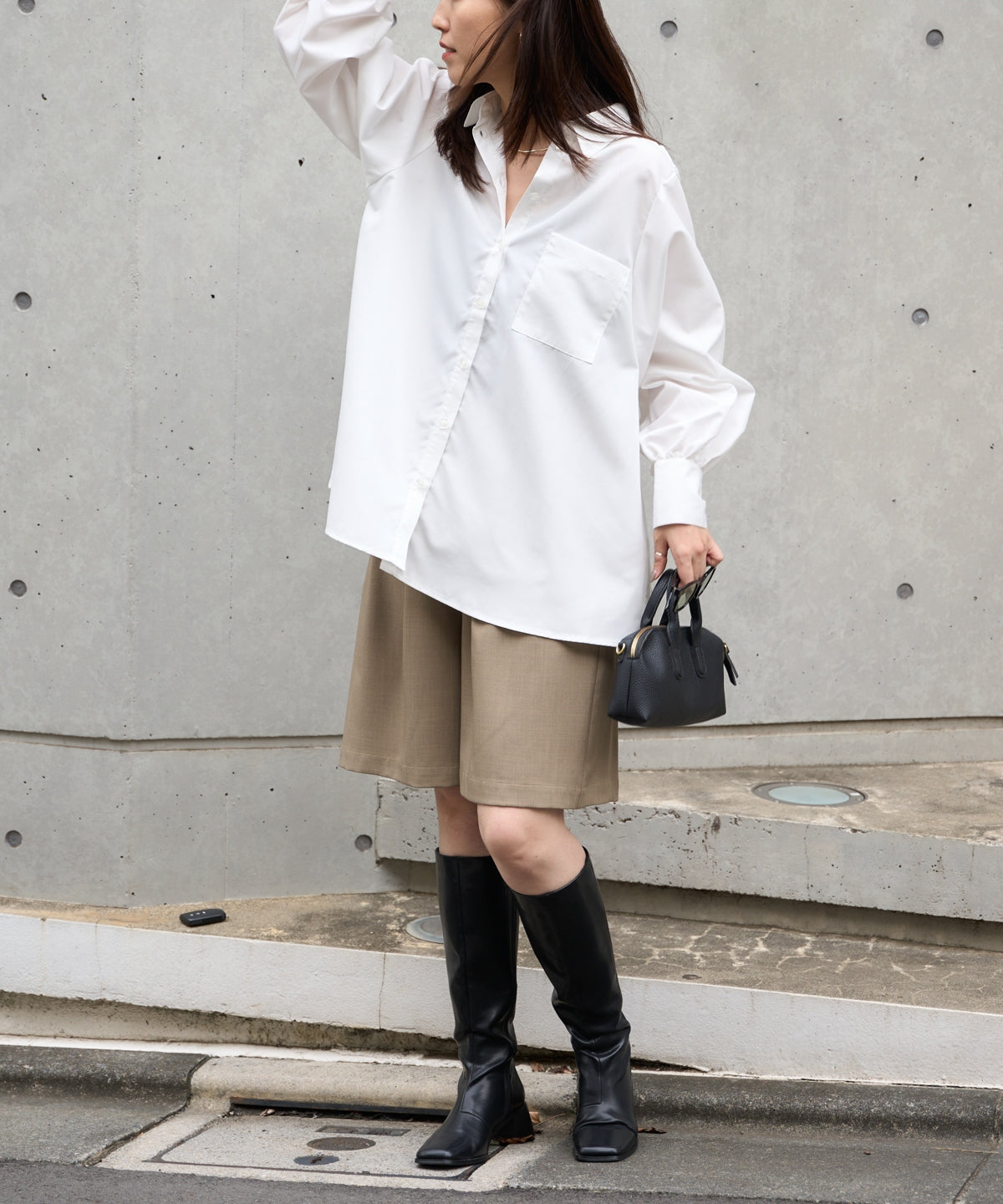 ポケット付きビッグシャツ　