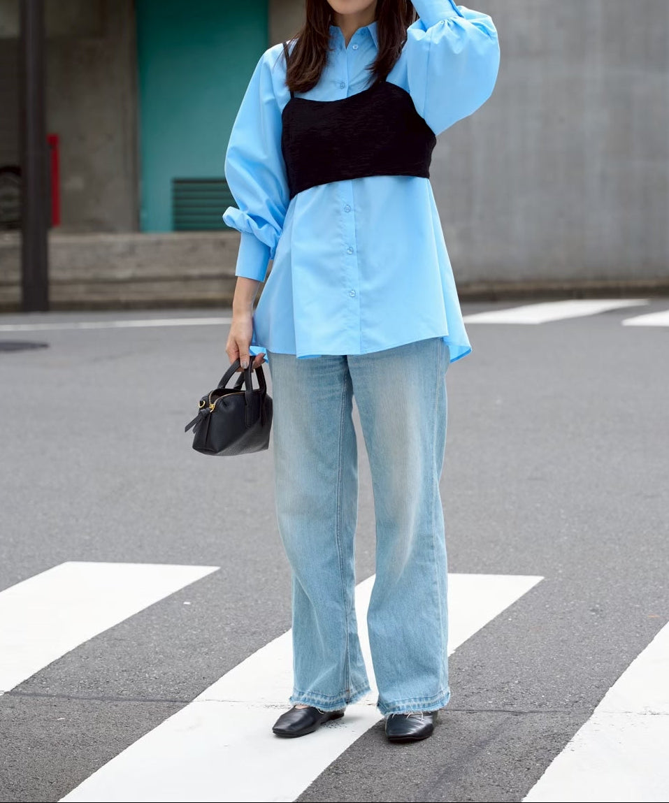 ポケット付きビッグシャツ　