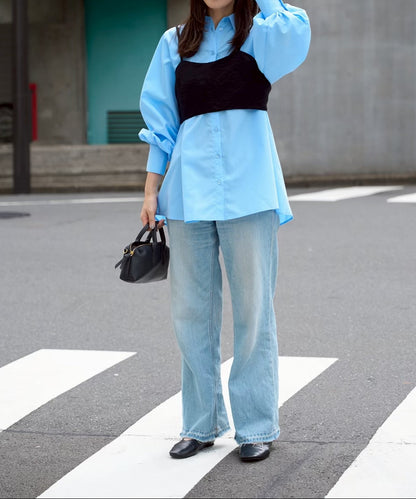 ポケット付きビッグシャツ　