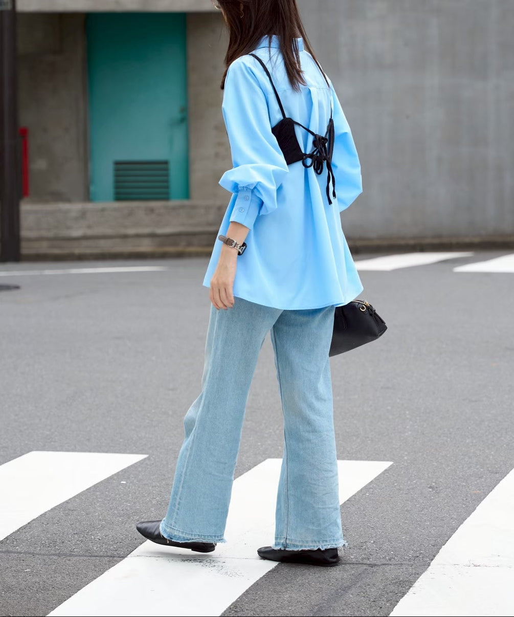 ポケット付きビッグシャツ　