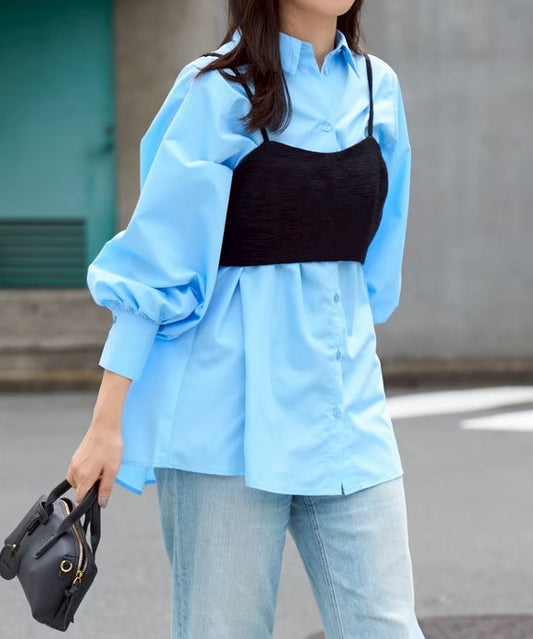 ポケット付きビッグシャツ