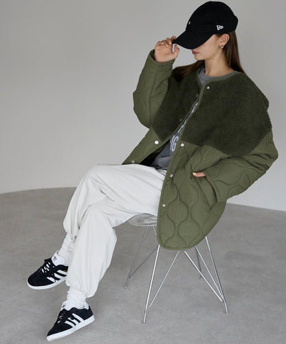 ボア切り替え中綿ブルゾン