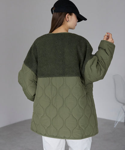 ボア切り替え中綿ブルゾン