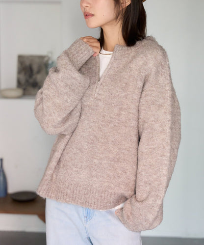 ジップアップニット