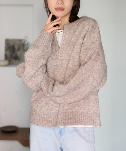 ジップアップニット