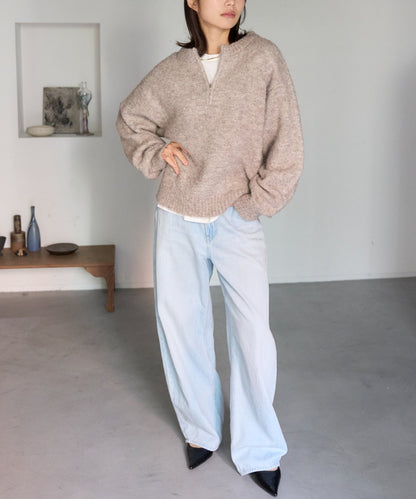 ジップアップニット