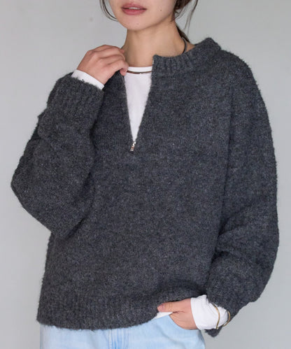 ジップアップニット