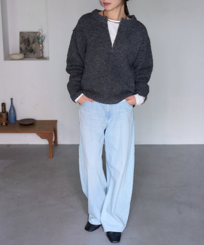 ジップアップニット