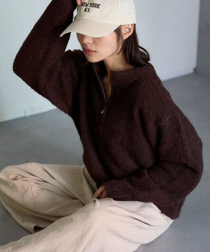 ジップアップニット