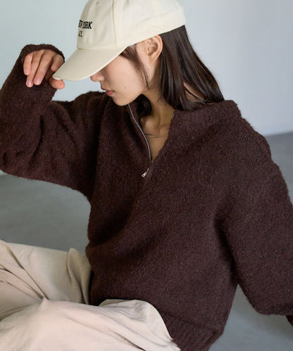 ジップアップニット