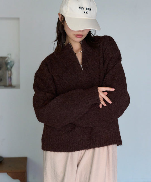 【予約販売】ジップアップニット