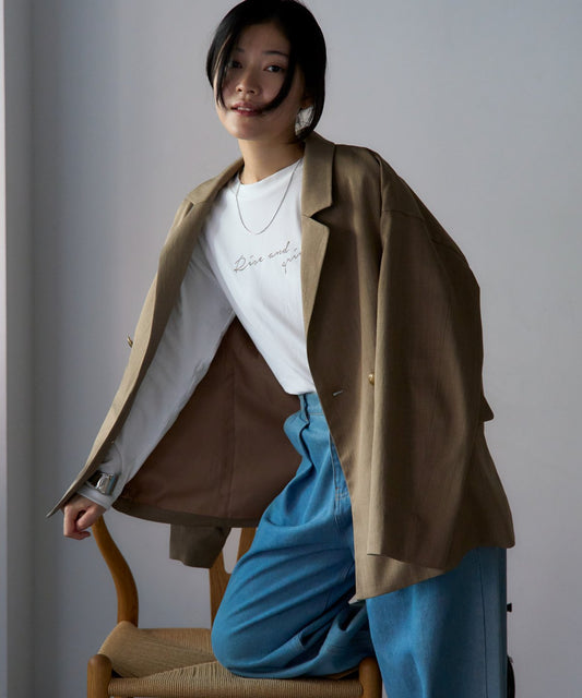 手描き風ロゴ 長袖Tシャツ / スーパーストレッチ