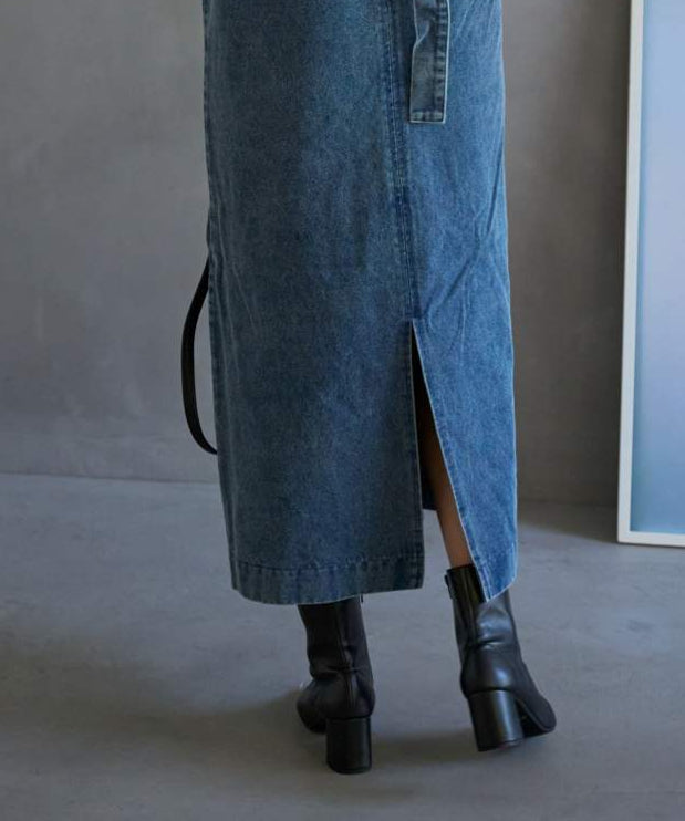 Vネックデニムジャンパースカート TRIANGLE PALETTE | トライアングル
