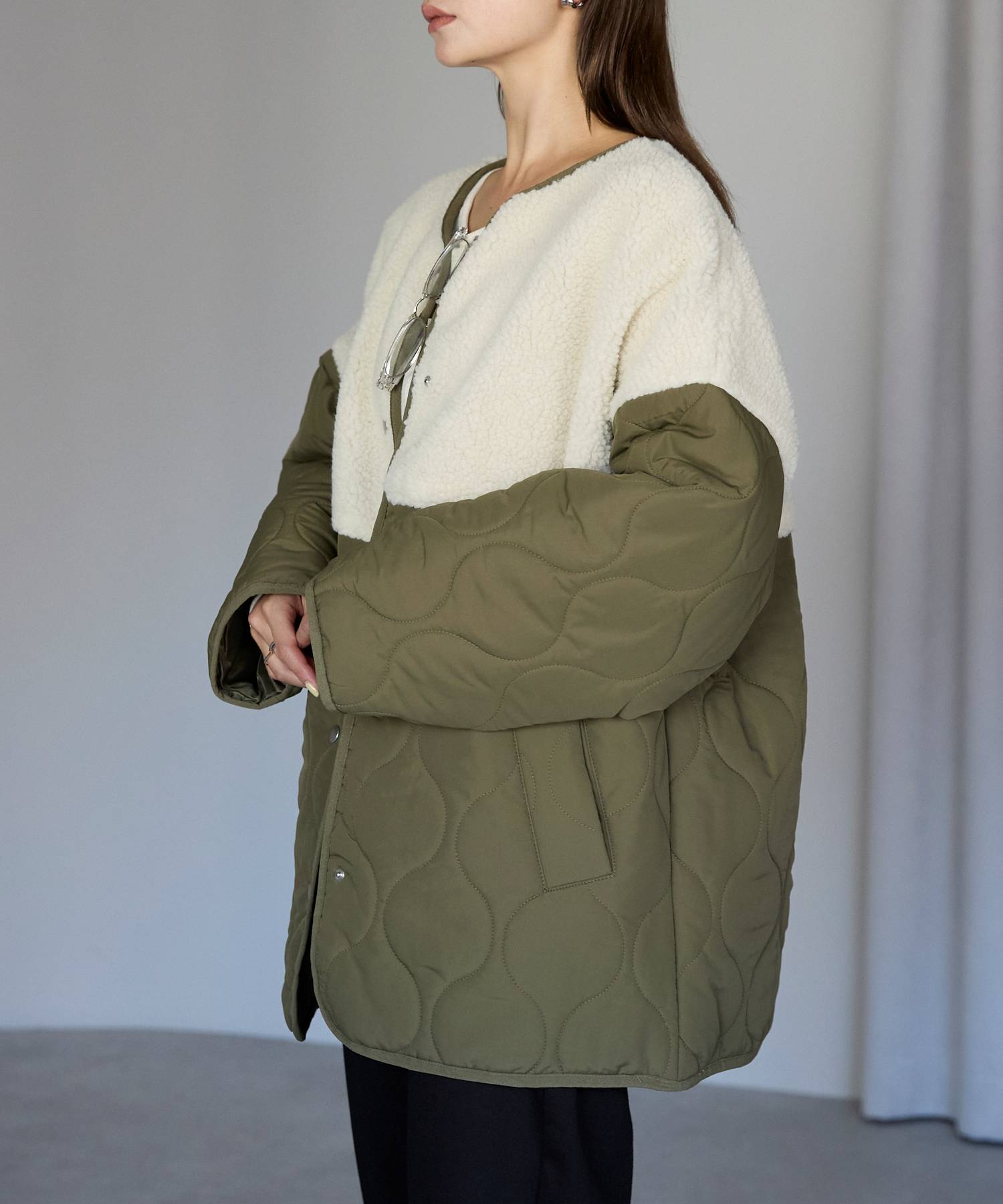 パラスパレス ウールとキルティングの切り替えブルゾン パラスパレス ウールとキルティングの切り替えブルゾン