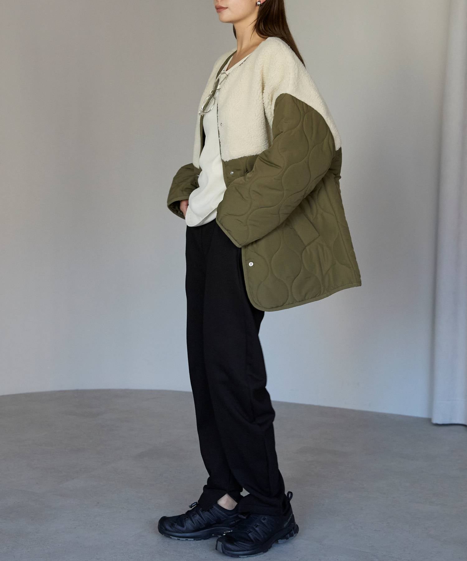 パラスパレス ウールとキルティングの切り替えブルゾン パラスパレス ウールとキルティングの切り替えブルゾン