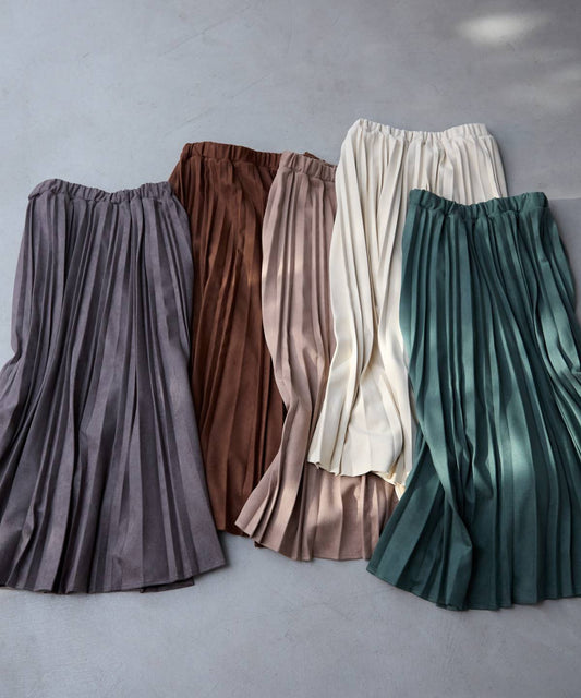 ポンチスエードプリーツスカート