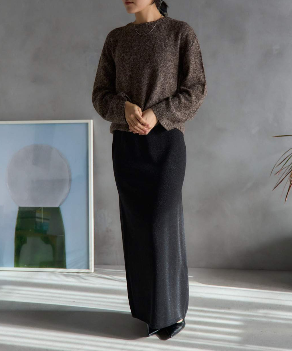 ラメニットタイトスカート/セットアップ対応 TRIANGLE PALETTE