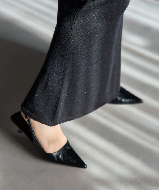 ラメニットタイトスカート/セットアップ対応