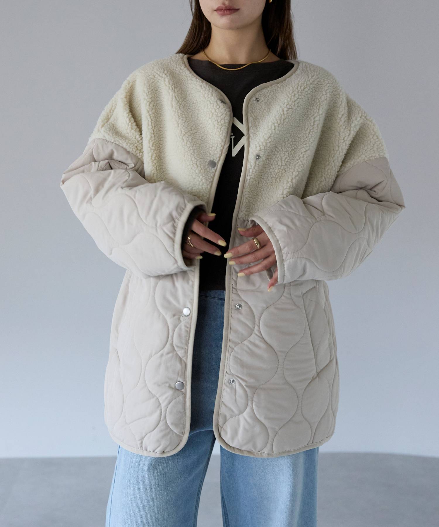 パラスパレス ウールとキルティングの切り替えブルゾン パラスパレス ウールとキルティングの切り替えブルゾン