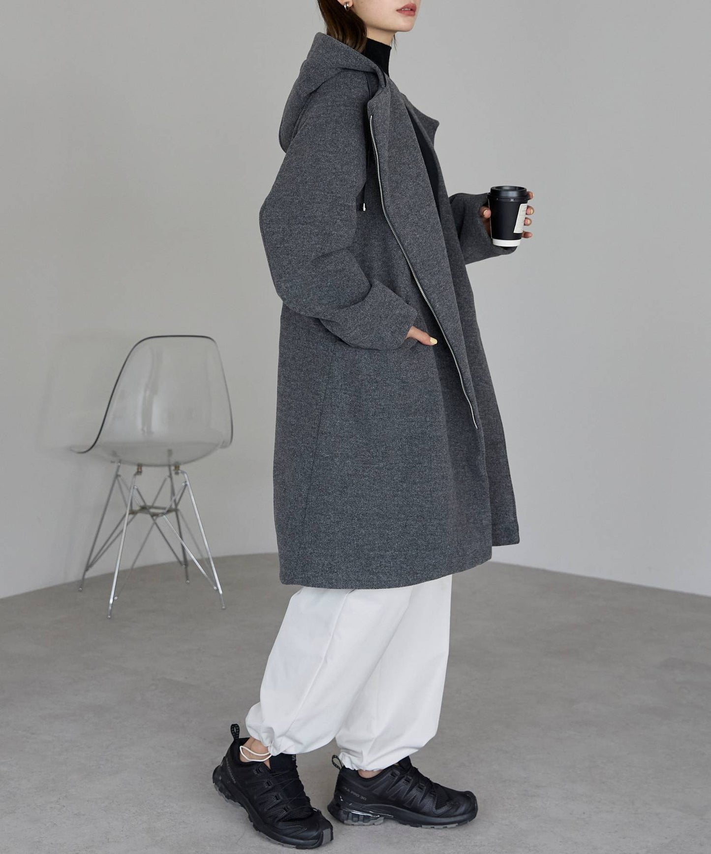 フード付ジップコート