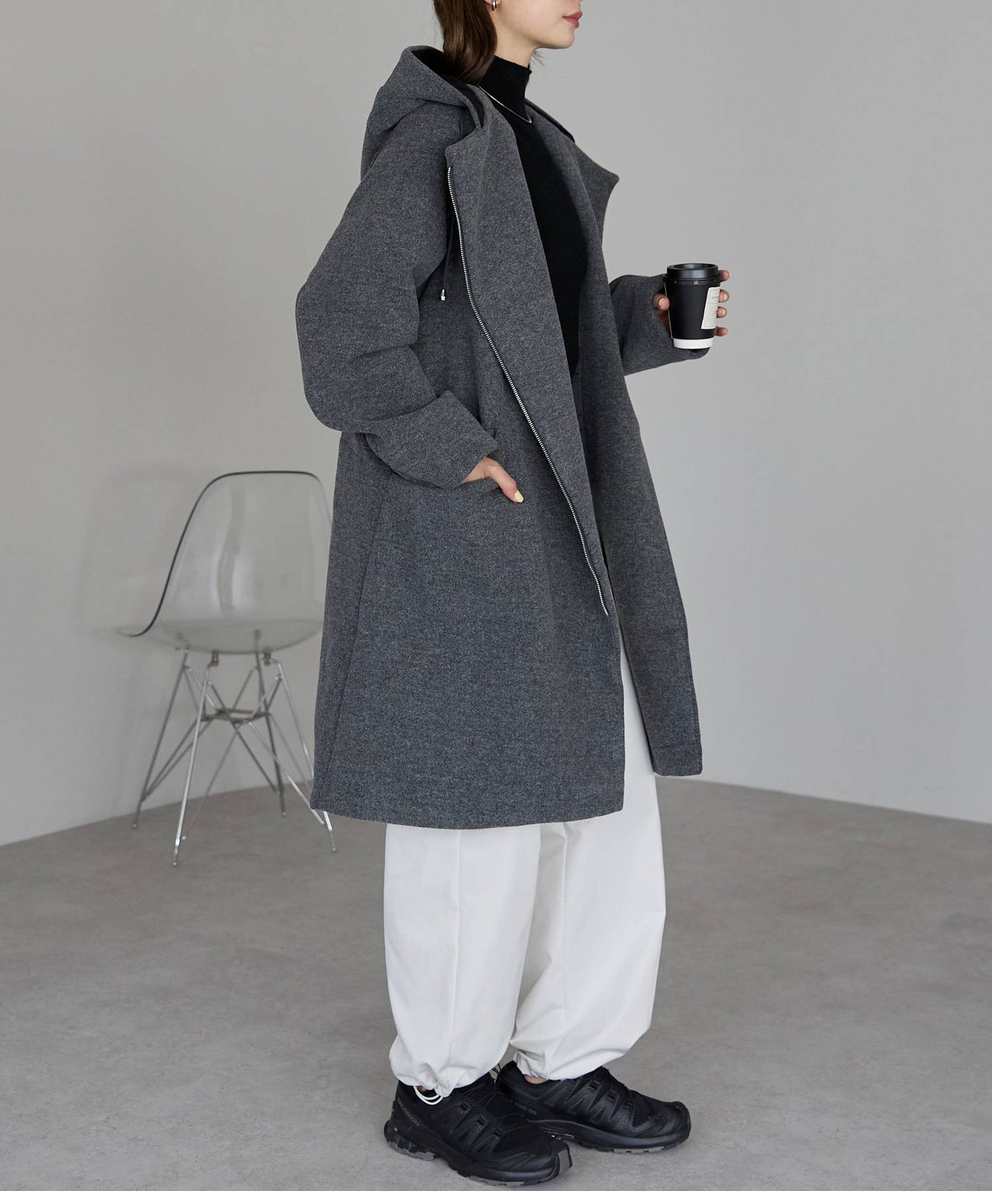 フード付ジップコート