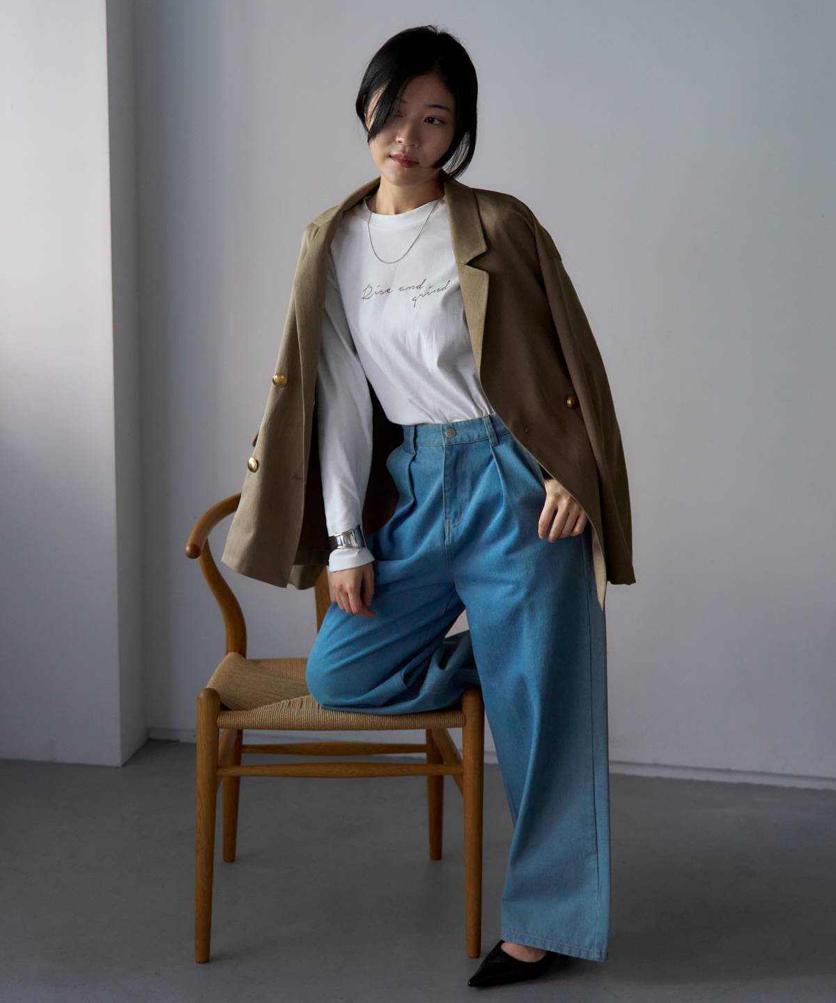 オーバーサイズ ダブルテーラードジャケット TRIANGLE PALETTE